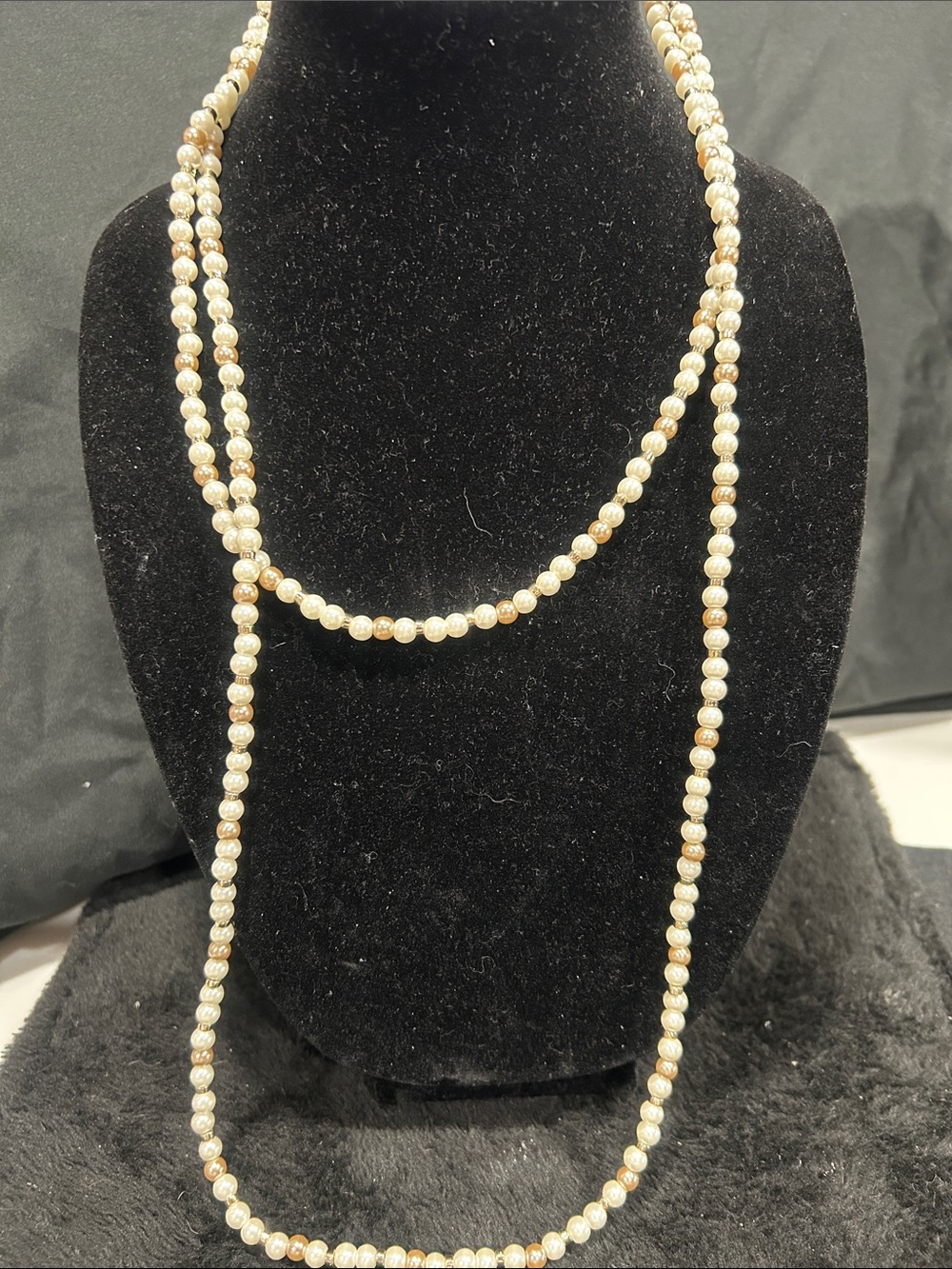 LOFT Cream and Tan Beaded Necklace